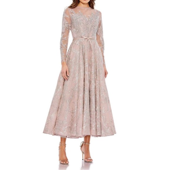 Long Sleeve Grey Beaded Maxi Dress ASOS DESIGN Tall Bridesmaid